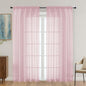 Blush Pink Sheer Curtains 72 Inches Long 2 Panels Set, Light Filtering Sheer by OVZME