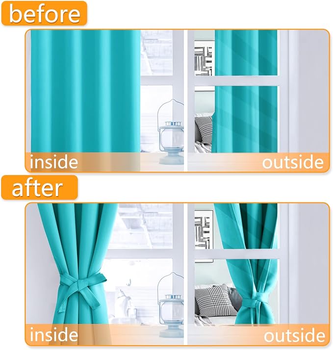 Blackout Curtains for Bedroom, 52 x 63 Inch, 2 Panels | Thermal Insulated & - Image 4