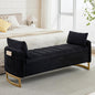 66" End of Bed Storage Bench King Size, Velvet Storage Benches by Aemeios
