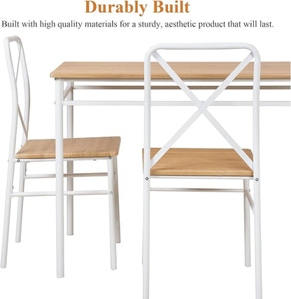 VECELO Dining Table Set for 4, 5-Piece Wood Kitchen Table - Image 4