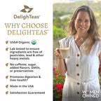 DelighTeas Organic Coffee Alternative | Ayurvedic Herbal Chicory Dandelion Coffee | Coffee Substitute | USDA Organic, Caffeine Free, Gluten Free | With Sweet Notes of Carob | 50 servings, 6oz.