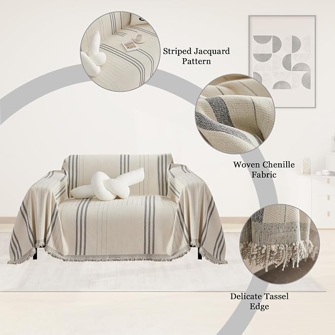 DREAMINGO Chenille Armchair Cover Jacquard Sofa Covers Washable Furniture - Image 4