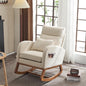 VINGLI Beige Linen Nursery Rocking Chair by VINGLI