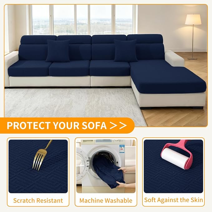 XINEAGE Couch Cushion Covers Seat Cushion Cover Thick Stretch Sofa Slipcovers 2 - Image 6