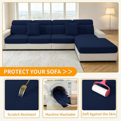 XINEAGE Couch Cushion Covers, Loveseat Seat Slipcovers - Image 6