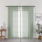 Sage Green Sheer Curtains 72 Inches Long 2 Panels Set, Transparent Voile Sheer by OWENIE