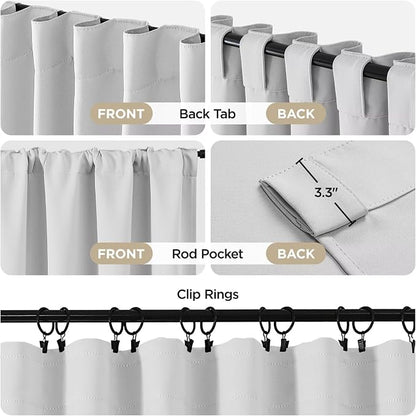 Joydeco 84 Inch 60% Blackout White Curtains 2 Panels, Elegant Soft Sheer - Image 3
