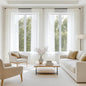 MIULEE Ivory Sheer Curtains 84 Inches Long 4 Panels 54 x 84 Inches | Light by MIULEE