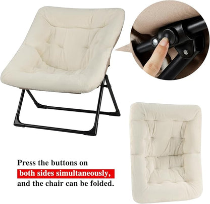 Comfy Saucer Chair for Adults, Soft Faux Fur Bedroom Chair, Accent Dorm Chairs - Image 8