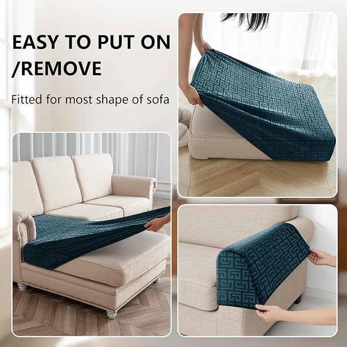 UNBBRRL 10 Pieces Stretch Sofa Cushion Covers - Image 4