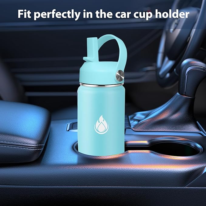 SENDESTAR Water Bottle 32oz Double Wall Vacuum Insulated Leak Proof Stainless Steel Sports Water Bottle—Wide Mouth with New Flex Straw Lid & Spout Lid (White&Red)