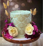 Cake Decorating Stencil for Tall Buttercream Cake, Royal Icing, Ganache, Paint, Airbrush (QUILLON)