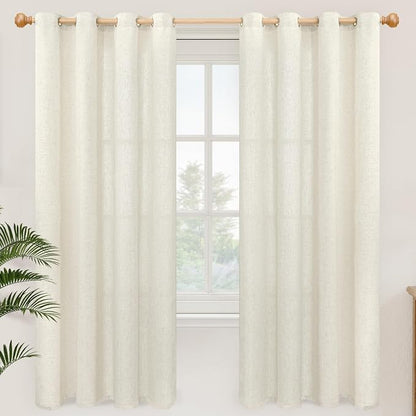 YoungsTex 72 Inch Length Natural Linen Curtains by YoungsTex