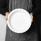 ONTUBE 10.5-Inch Deep Pie Pans 50oz, Ceramic Large Round Pie Tins for Baking, (White, 1 Pieces)