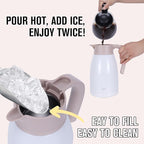 GiNT 50.7 Ounces Stainless Steel Thermal Coffee Carafe with Lid/Double Walled Vacuum Thermal Carafe / 12 Hour Heat Retention (White, 1.5L)