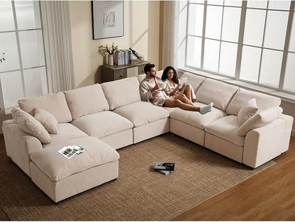 Oversized Modular Sectional Sofa Couch, Large 7 Seater Corner Sofa Modern U by VEPXXP