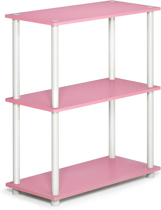 Furinno TURN-N-TUBE Storage Shelves, 3-Tier Book Shelf, Corner Shelf, Toolless by Furinno-FitsYourSpaceFitsYourBudget