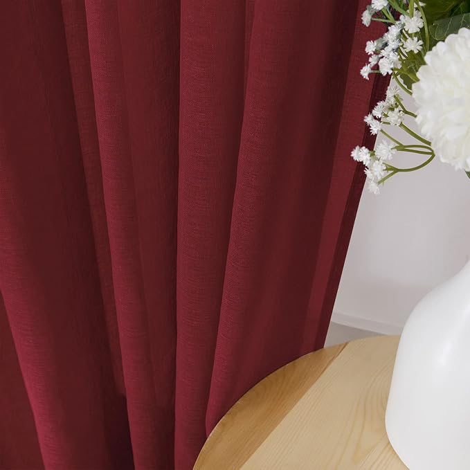 Tollpiz Sheer Tier Curtain Linen Textured Half Kitchen Curtains Sheer Light - Image 3