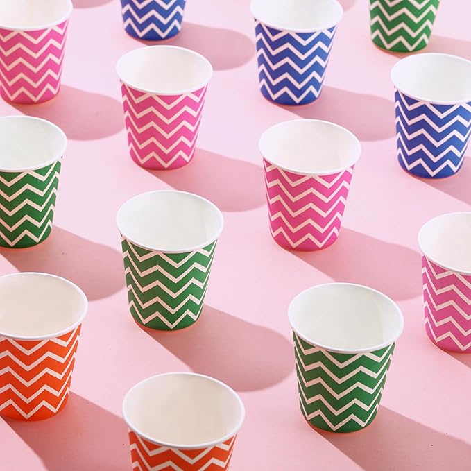 500 Pack 5oz Paper Cups, Multicolor Paper Disposable Cups, Small Mouthwash Cups, Cold Beverage Drinking Cup for Party, Travel and Event (Strip)