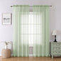 Light Green Sheer Curtains 84 Inches Long 2 Panels Set, Airy Voile Window by Lecloud