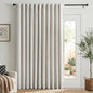Linen Textured Total Blackout Sliding Door Curtains 84 Inches Long, Thermal by 100BlackoutShield