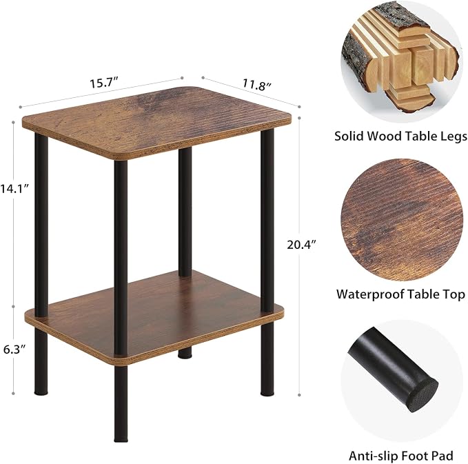 Apicizon 2 Tier End Table, Small Side Table - Image 3