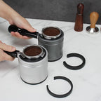Espresso Tamping Station, Coffee Portafilter Holder, Aluminum Alloy Stand Fit for Most 51mm, 53mm, 54mm and 58mm Portafilter (Round,Silver)