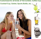 VEHHE Black Metal Straws Reusable Stainless Steel Straws with Cleaning Brush for 20/30 Oz for Yeti RTIC SIC Ozark Trail Tumblers (Black)