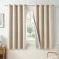 100% Blackout Linen Textured Short Small Curtains by 100BlackoutShield