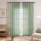 Sage Green Sheer Curtains 84 Inches Long 2 Panels Set by WelvetBLK