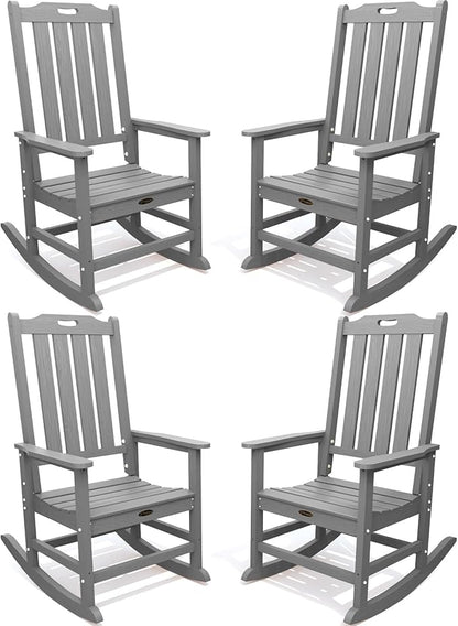THOEOE Oversized Rocking Chair Set of 4, Outdoor Rocking Chair by THOEOE