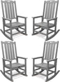 THOEOE Oversized Rocking Chair Set of 4, Outdoor Rocking Chair by THOEOE
