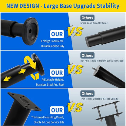 4 Pcs Adjustable Height Furniture Support Legs 3.15-4.72 inch, Metal Heavy Duty - Image 3