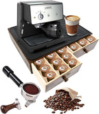 Wooden Coffee Pod Holder with Silicone Non-Slip Pad, Coffee Storage K Cup Organizer for Countertop, K Cup Drawer and Tea Organizer for Counter, Coffee Station Organizer (30 Pod Capacity)