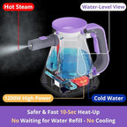 Steam Cleaner Handheld: 1200W Fast 10-Sec Heat-Up-750mL (25oz) Tank-No Cooling-Refill Anytime-Lockable Steam Trigger-14-Piece Kit Hand Held Steamer for Home Car Grout Tile Cleaning Pink