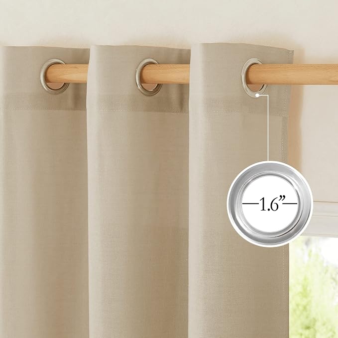 NICETOWN Angora Thick Linen Curtains 72" Length, Grommet Privacy Window - Image 4