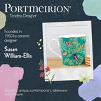 Portmeirion Sara Miller Chelsea 12oz Tea Cup, Emerald Green - Fine China Coffee Mug with Hummingbird Motif - Elegant Tea Party Cup for Afternoon Tea Moments - Great Gift for Her/Mother