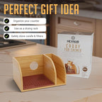 HEXNUB Bamboo Caddy for Pour Over Coffee Maker, Fits Chemex, Bodum, Cosori, Heatproof Mat, Filter Holder