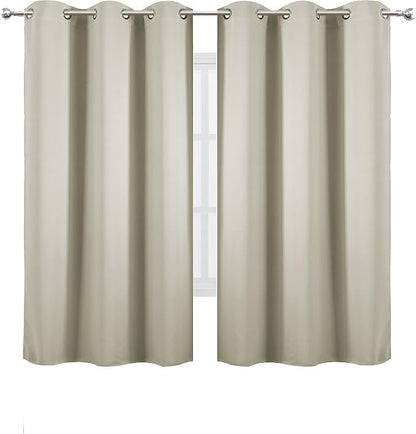 Light Beige Blackout Curtains 40 x 63 Inch Length/Set of 2 Curtain - Image 2