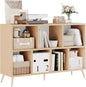 7-Cube Storage Organizer with Natural Wood Legs, Mid-Century Modern Bookcase by Flrrtenv