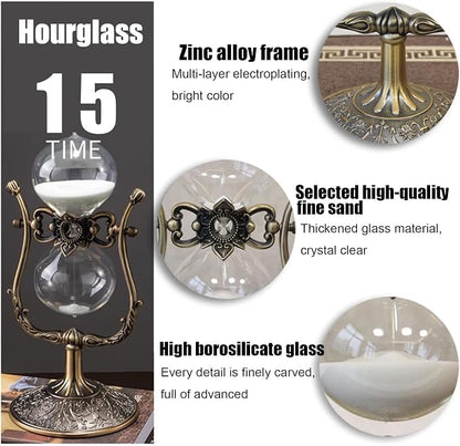 Hourglass Timer, 15 Minutes Hourglass Timer, Hourglass Desk Decor，Embossed - Image 6