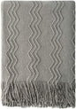 BOURINA Throw Blanket Textured Solid Soft Sofa Throw Couch Cover Knitted by BOURINA