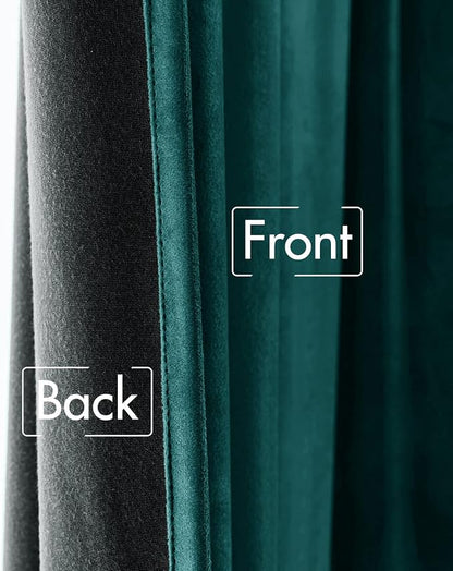 MIULEE Velvet Blackout Curtains 52x84 inches 2 Panels Emerald Green | Luxury - Image 6