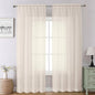 Chyhomenyc Cream Sheer Curtains 72 Inch Length 2 Panels, Light Filtering Top by Chyhomenyc