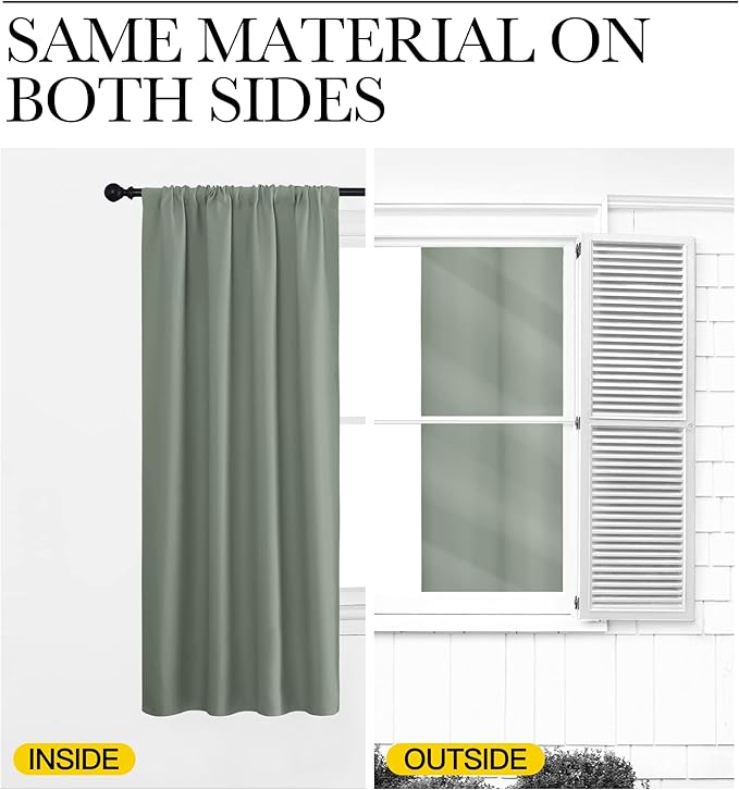 NICETOWN Blackout Curtains for Bedroom, 1 Pair, 70 by 63-inch, Window Treatment - Image 5