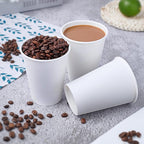LITOPAK 240 Pack 12 oz Disposable Paper Coffee Cup, White Paper Hot Coffee Cups, Suitable for Party, Picnic, Travel, and Events