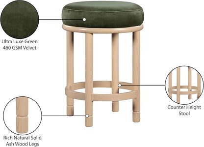 Meridian Furniture 976Green-C Monette Collection Art Deco Counter Stool - Image 7