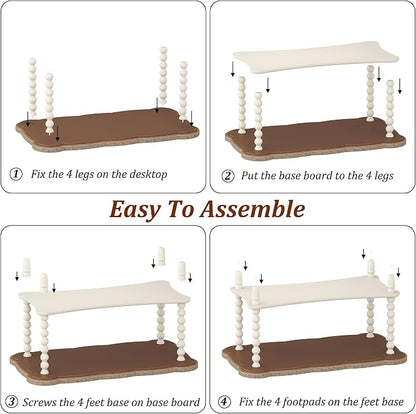 Function Home Farmhouse Coffee Table, 2-Tier Center Table - Image 9