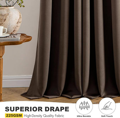 MIULEE Blackout Curtains for Bedroom 2 Panels 40"x84" Long Chocolate Brown | - Image 5