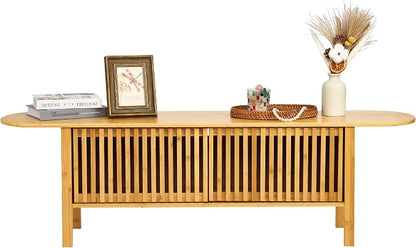 Bamboo TV Stand for TVs up to 65", Accent Entertainment Center - Image 9